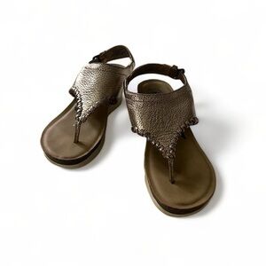 OTBT Meditate leather slingback wedge sandals